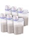 6-Piece Airtight Rice, Bean, Cereal Storage Container Bin With Measuring Cup Clear 2500ml
