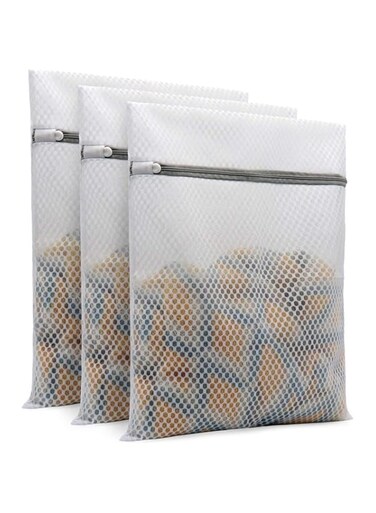 Heatunk Premium Delicates Mesh Laundry Bags - Reusable Wash Bags for Gentle Washing of Clothing and Baby Clothes in Washing Machine - 3 Pac