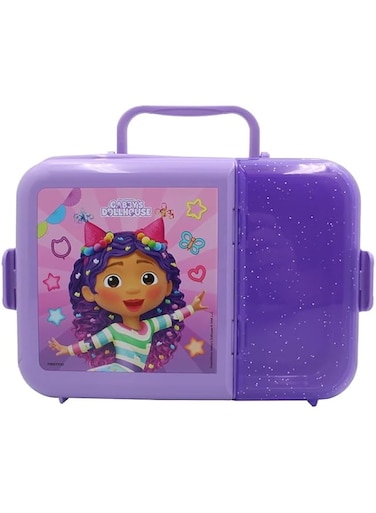 Gabby&rsquo;S Dollhouse 2-Compartment Lunch Box with Side Lock and Top Handle