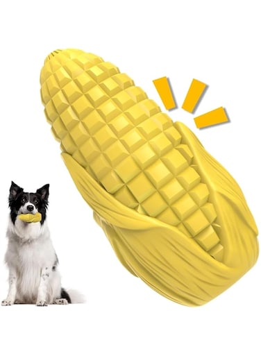 X spring Indestructible Dog Toys, Corn Stick Dog Toy with Flavor, Durable Dog Teeth Cleaning Toy, Dog Chew Toys for Aggressive Chewers, Suitable for Small Medium Large Breed, Keep Dog Busy