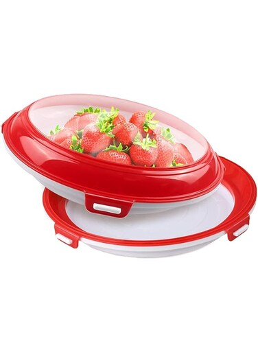 KASTWAVE BPA-Free Stackable Food Storage Containers - 2 Pack Reusable Trays for Refrigerator &amp; Freezer Organization