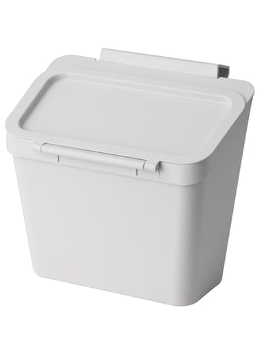 BS Case Ikeaa SKOL&Auml;ST Over-the-Door Hanging Waste Bin for Kitchen Cabinet, Light Grey, Polypropylene Plastic