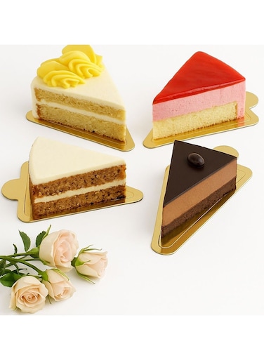 PACK Gold Triangular Cake Board &acirc;&euro;&ldquo; 12&Atilde;&mdash;7 cm   Elegant Slice&Acirc;&nbsp;Cake&Acirc;&nbsp;Base