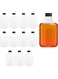 12pcs empty juice bottle glass milk beverage bottle coffee bottle Kombucha bottle party drink shop coffee shop (200ML, black lid)