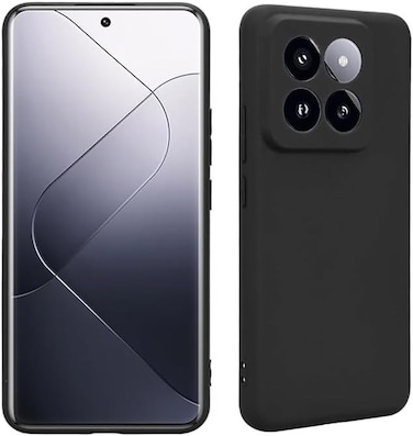 Xiaomi 14 Case, Xiaomi mi 14 Phone Case Cover, Reinforced Corners Scratch Resistant TPU Rubber Soft Silicone Best Camera Protection slim Cover for Xiaomi 14 (Black)