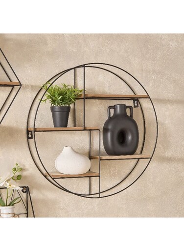 Box Sera Foldable Metal Wall Shelf with MDF Boards 50 x 50 x 10 cm