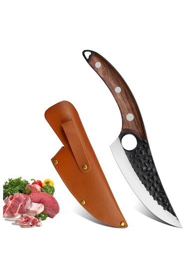 Chef Knife with Sheath Kitchen Knife Hand Forged Boning Knife Japanese Style Full Tang Butcher Meat Viking Knives for Home Outdoor Camping