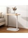 Couch Table, C Shaped End Table, Sofa Side Table Slide Under for Living Room Bedside Bathroom Rustic Office Laptop Snack Coffee Table, Metal Frame, Easy Assembly 45*30*63CM