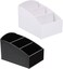 Operitacx Tea Storage Box - Acrylic Organizer with 3 Compartments (Black and White)
