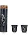 KOWVOWZ Stainless Steel Car Carrying Cup, Arabic Coffee Bottle With 2 Cups Set, Wood Pattern Lid Insulated Mug Cup for Hot and Cold Drinks Car Carrying