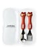 IBAMA Cartoon Toddler Utensils Cute Animal Stainless Steel Children's Tableware Set Student Fork and Spoon Two Piece Creative Cutlery Set with Portable Travel Case For Girls Boys Kids-Bear Brown