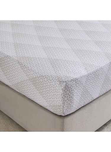 Box Malta Cara Printed Cotton Fitted Sheet - Queen Size