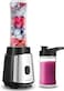 KENWOOD Personal Blender 350W Smoothie Blender/Smoothie Maker with 570ml &amp; 400ml Tritan Smoothie2Go Bottle and Lid, Ice Crush Function BLM05.A0BK Black/Silver