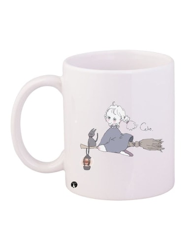Printed Coffee Mug White/Grey/Brown