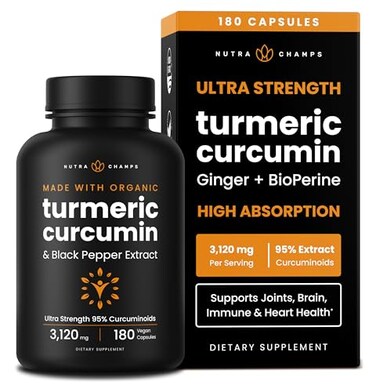Nutrachamps Turmeric Curcumin With Bioperine 1500Mg - 180 Capsules With 95% Curcuminoids Extra Strength