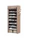 Vertical Narrow Shoe Rack Organizer Tall Shoe Rack for Closet Entryway 10 Tier Non-Woven Cover Shoe Shelf Holds 20-22 Pairs (Brown)