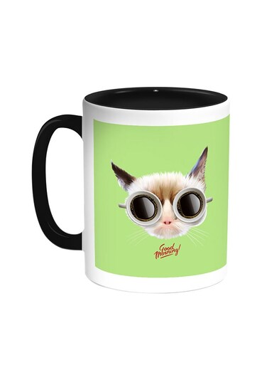Good Morning Printed Coffee Mug Black/White