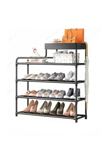 Sturdy multi-layer shoe cabinet for bedroom or rental. Space-saving storage shelf for any home!