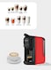 TORNADO 3 In 1 Multifunction Espresso Coffee Automatic Machine - With 600ml Detachable Water Tank 7 Optional Water Levels And Auto Shut Off Options 19 Bar Black/Red