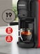 TORNADO 3 In 1 Multifunction Espresso Coffee Automatic Machine - With 600ml Detachable Water Tank 7 Optional Water Levels And Auto Shut Off Options 19 Bar Black/Red