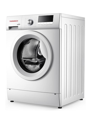 Tornado Front Load Washing Machine, 6kg Capacity, 1200 RPM, Stainless Steel Drum, Quick Wash 15min, High Temperature Self-Cleaning, Child Lock, Energy Efficient, Model TWX-FN612GOSSU - Silver