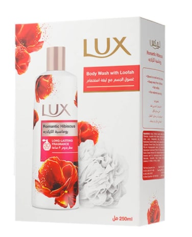 LUX ROMANTIC HIBISCUS BODY WASH WITH LOOFAH 250ML