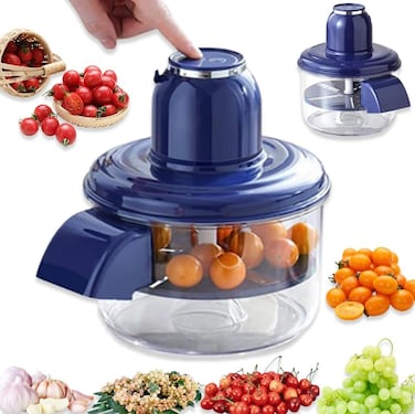 Automatic Peeler Machine, Portable USB Rechargeable Fruit Peeling Machine,Grape Plum Tomato Cherry Skin Remover Tool，Automatic Fruit Peeler Skin Remover Tool Garlic Peeler Machine for Kitchen (Blue)
