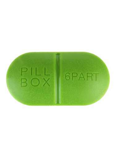 6 Compartments Pill Box Green Medium