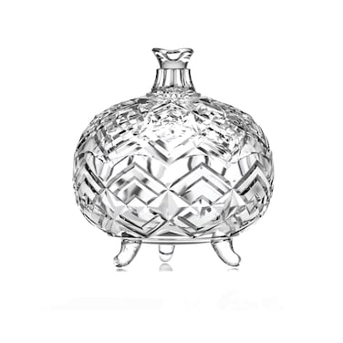 طبق حلوى زجاجي بغطاء   برطمان حلوى كريستالي شفاف بغطاء   برطمان حلوى مزخرف لبوفيه الحلوى، طبق حلوى مغطى لمكتب، برطمان زجاجي مزخرف لطيف