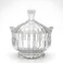 Glass Candy Dish with Lid - 900ML - Large Clear Covered Candy Bowl, Decorative Embossed   Cookie Storage Container Jar for Candy Buffet