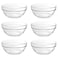 Glass Bowls, 5.5 Inch - 6 Pack - Stackable Food Prep Bowls Multipurpose Clear Glass Serving Bowls