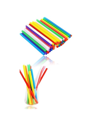 Sweet seven 100 Pcs Multi Colors Jumbo Smoothie Straws - Disposable Wide-Straws (0.43" Wide X 9.45" Long)