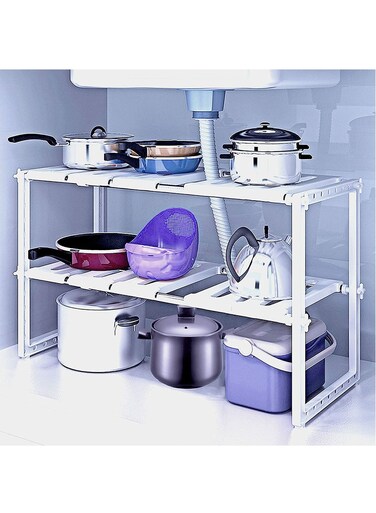 Tiers Expandable Kitchen Organizer, Multi-Functional Shelf Cabinet, Expandable Space Saving Rack