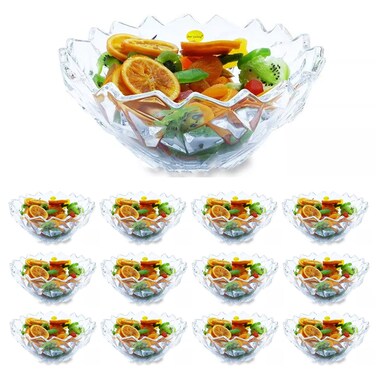 Glass Dessert Bowls - 12 Pack - Ice Cream Cups Mini Trifle Footed Dessert Bowls for Dessert, Sundae, Ice Cream, Salad, Cocktail, Condiment, Fruit Salad Muffins Cake Pudding Cocktail Holiday Party