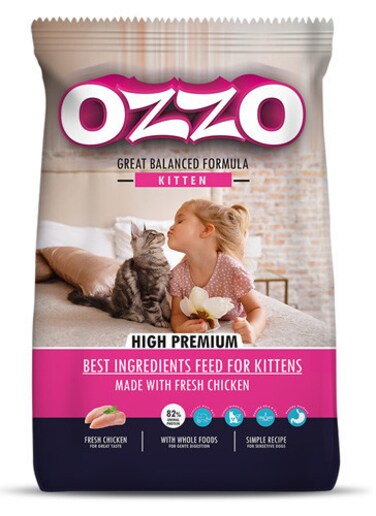 OZZO Kitten Premium Dry Food&ndash; Complete Nutrition for Growing Kittens, Rich in Omega Fatty Acids and Taurine 4 Kg