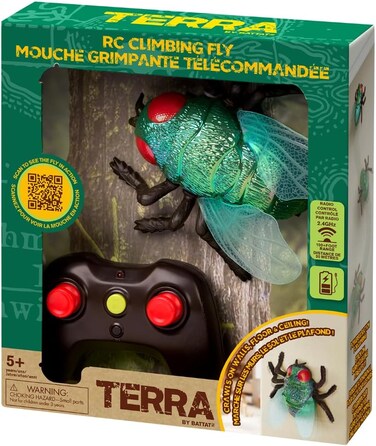 Terra By Battat RC Climbing Fly   Gravity-Defying Insect Toy Crawls On Walls, Floor &amp; Ceiling Powerful Suction Realistic Wings Legs Easy To Control 3 Modes Rechargeable Ages 5+