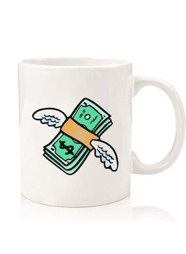 Premium Quality Two Sided Printed Coffee Mug Tea Cup For Home Office, Kids Men Women Flying Money