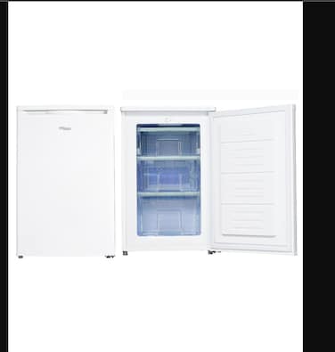 Super General Upright Freezer New Edition 83 Liter Net, SGUF-126H, White, small Deep-Freezer with 3 Plastic Boxes, reversible Door with Lock &amp; Key, 55 x 58 x 85 cm, 1 Year Warranty