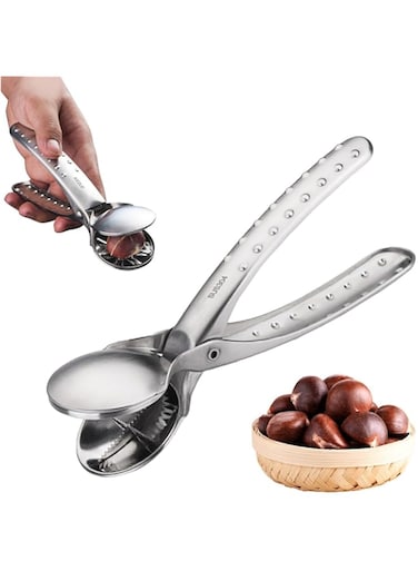 KASTWAVE Nutcracker Chestnut Clip, Nut Cracker Sheller Walnut Pliers, Multifunctional Kitchen Gadget, Metal Nut Pliers, with Bottle Opener, for Pecans, Walnuts, and More