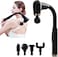 Deep Tissue Back &amp; Muscle Massager with Long Handle &ndash; Handheld Electric Massage Gun with LCD Display, 4 Heads &amp; Multi‑Speed Settings &ndash; Pain Relief for Neck, Shoulders, Back &amp; Feet (Black)