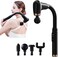 Deep Tissue Back &amp; Muscle Massager with Long Handle &ndash; Handheld Electric Massage Gun with LCD Display, 4 Heads &amp; Multi‑Speed Settings &ndash; Pain Relief for Neck, Shoulders, Back &amp; Feet (Black)