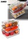 7 Pack Plastic Food Storage Containers, Stackable Fridge Organizer with Lids and Drain Tray, BPA-Free Produce Fruit Storage Containers for Fridge, Clear for Food, Drinks, Vegetable