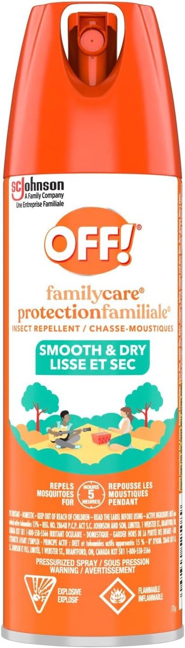 OFF FamilyCare Insect and Mosquito Repellent with Power Dry Formula, Bug Spray for Camping, Bug Repellent Safe for Clothing, 113 g, (Packaging May Vary)