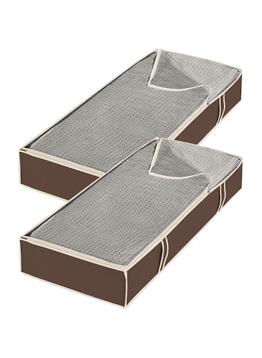 Whitmor Zippered Jumbo Underbed Bags Java Set of 2 Pieces
