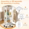 3 Tier Foldable Utility Rolling Cart with 360&deg; Lockable Wheels,Collapsible Metal Storage Organizer Trolley for Kitchen, Bathroom, Office &amp; Home, No Assembly Needed (white)