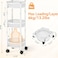 3 Tier Foldable Utility Rolling Cart with 360&deg; Lockable Wheels,Collapsible Metal Storage Organizer Trolley for Kitchen, Bathroom, Office &amp; Home, No Assembly Needed (white)