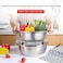 3 in 1 Multipurpose Strainer Drainer Cutter Colander,Stainless Steel Cheese Grater &amp; Salad Maker,Kitchen Drain Basket Set for Washing Fruits and Vegetables