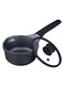 Essential Cast Aluminum Cookware Black 16 Cm Saucepan With Glass Lid   Non-Stick Induction-Based Sauce Pan With Lids Black 16 cmcm