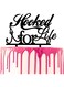CARISPIBET Cake Topper "Hooked for Life" Wedding Cake Decoration Tool Cake Decoration with Funny Message Acrylic