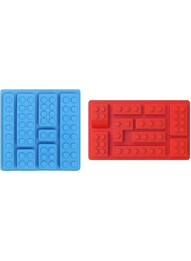 MAKINGTEC 2 PCS Chocolate Silicone Mold, Building Bricks Silicone Mould for Building Block Themes Kids Party DIY Cake Baking Kids Party's and Baking Building Block Themes